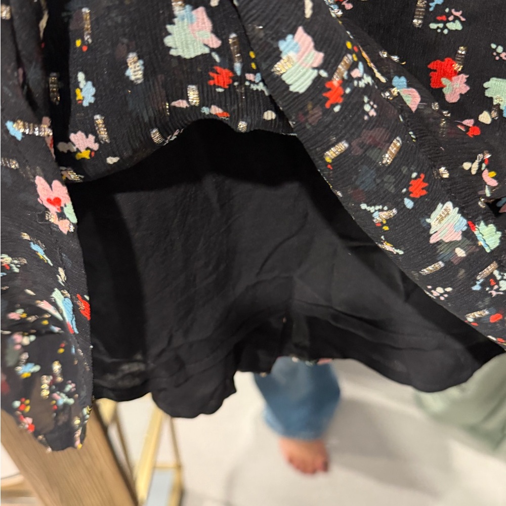 Sezane black midi skirt w tie waist - Picture 7 of 7